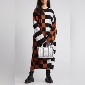 Dressed in Lala NWT
Check & Stripe Long Sleeve Sweater Dress